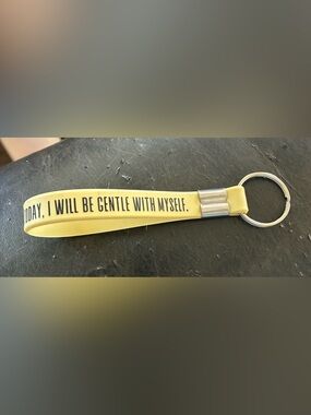 Yellow/green Silicone Key Ring with Positive Message